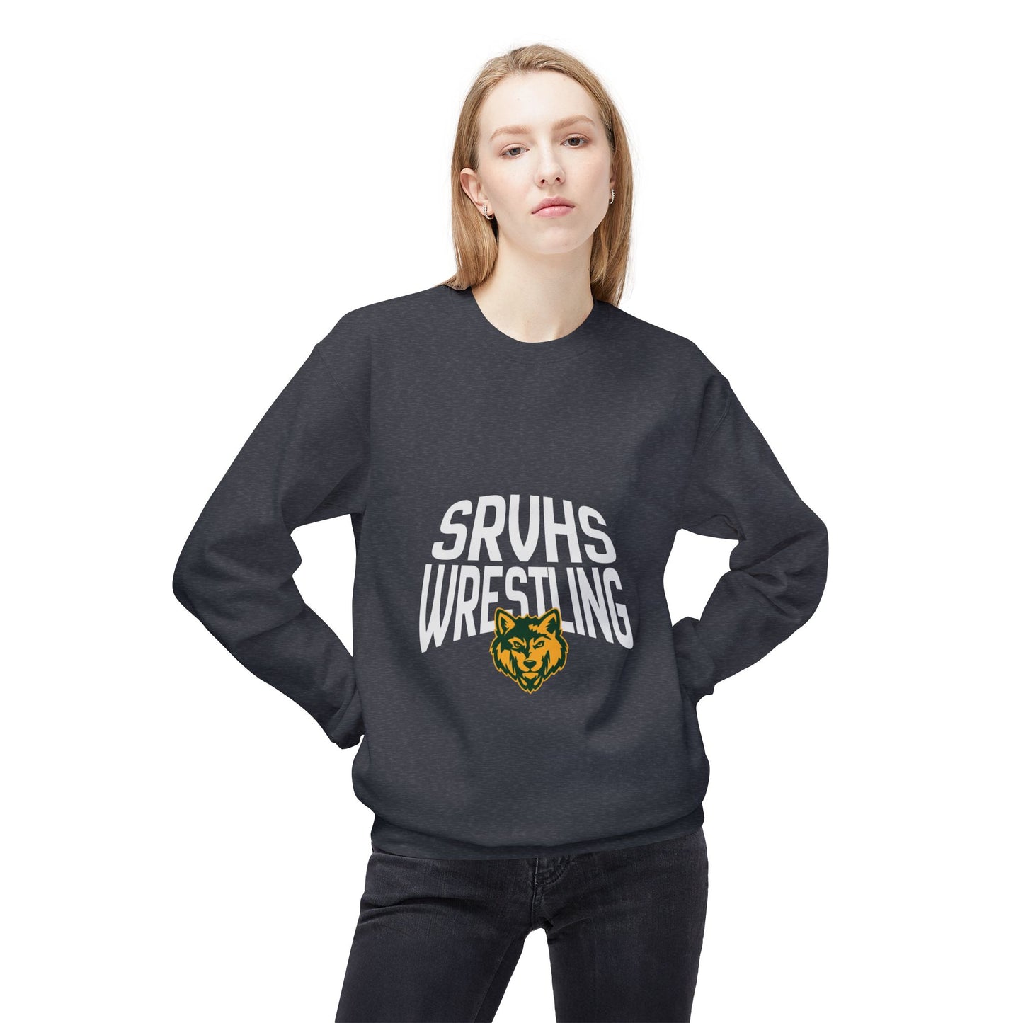 SRVHS Wrestling Crewneck Sweatshirt — School Mascot Pullover