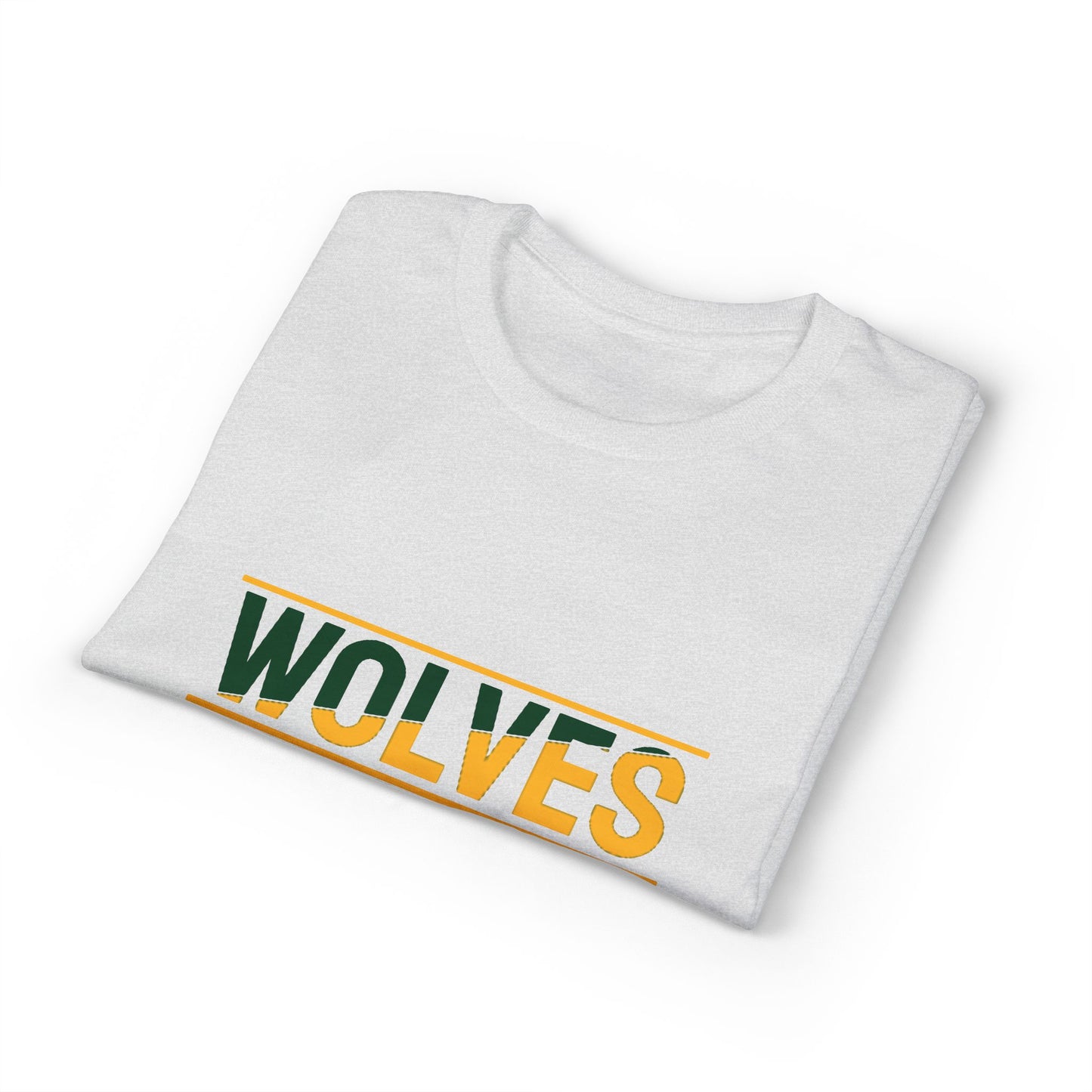 Wolves Wrestling Team T-Shirt — Retro Green & Gold Athletic Tee