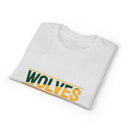 Wolves Wrestling Team T-Shirt — Retro Green & Gold Athletic Tee
