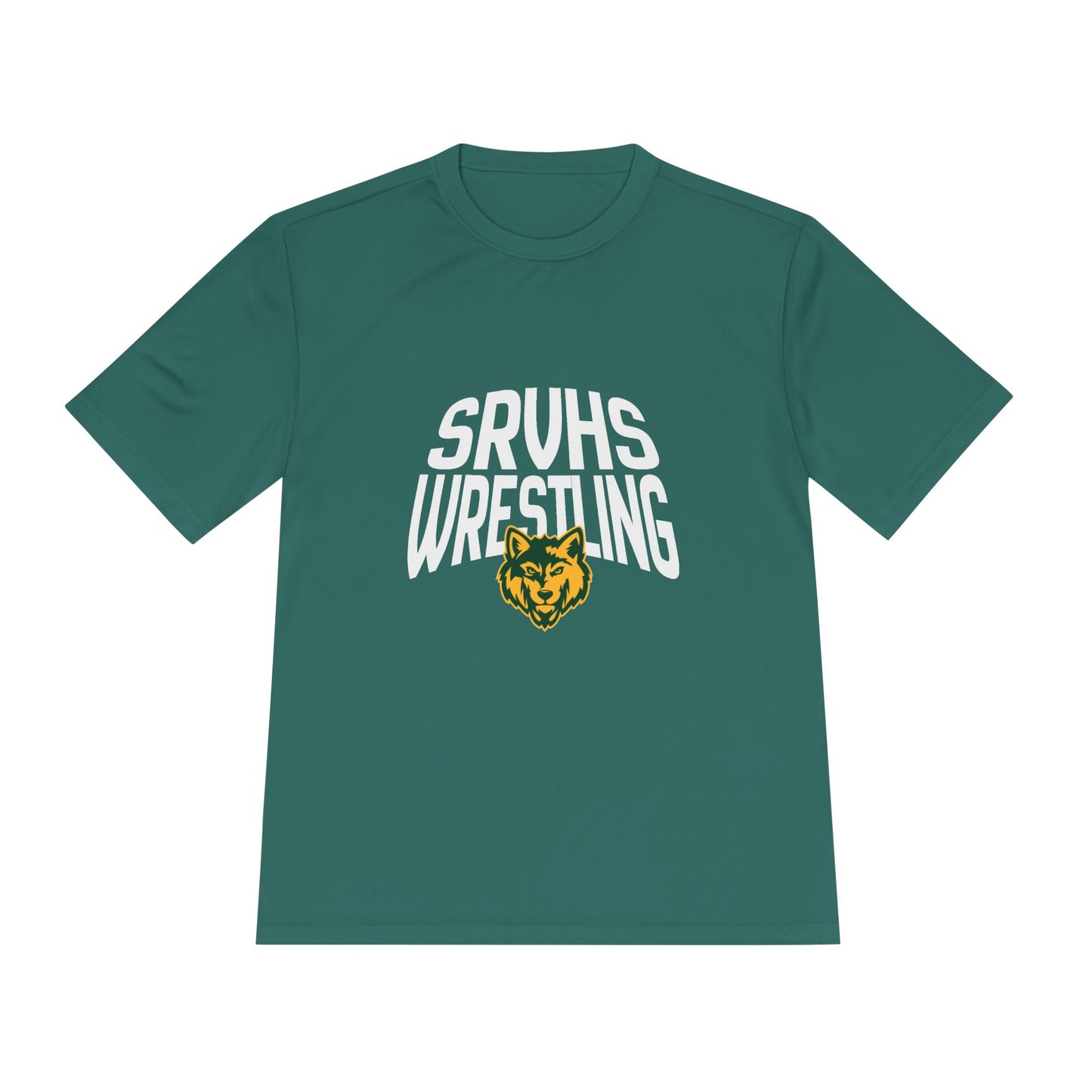 SRVHS Wrestling Tee — Moisture-Wicking Athletic Shirt with Wolf Logo