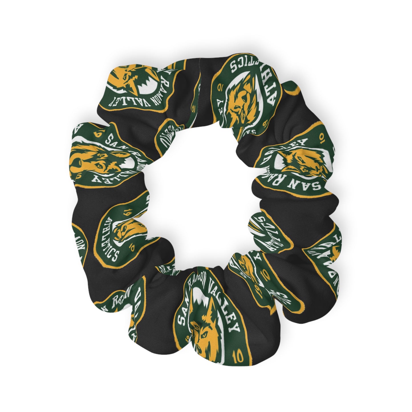 Team Logo Scrunchie — Green & Gold San Rafael Athletics Hair Tie
