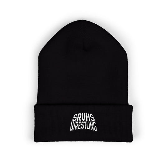 Embroidered Black SRV Wrestling Cuffed Beanie