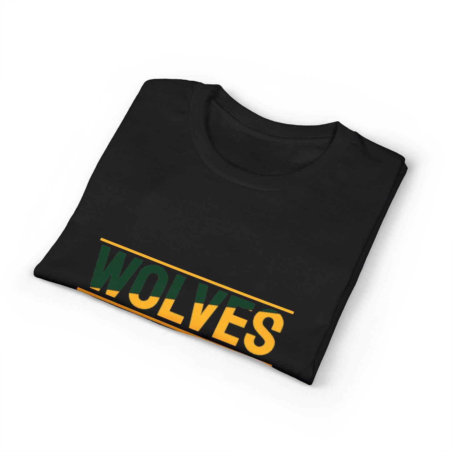 Wolves Wrestling Team T-Shirt — Retro Green & Gold Athletic Tee