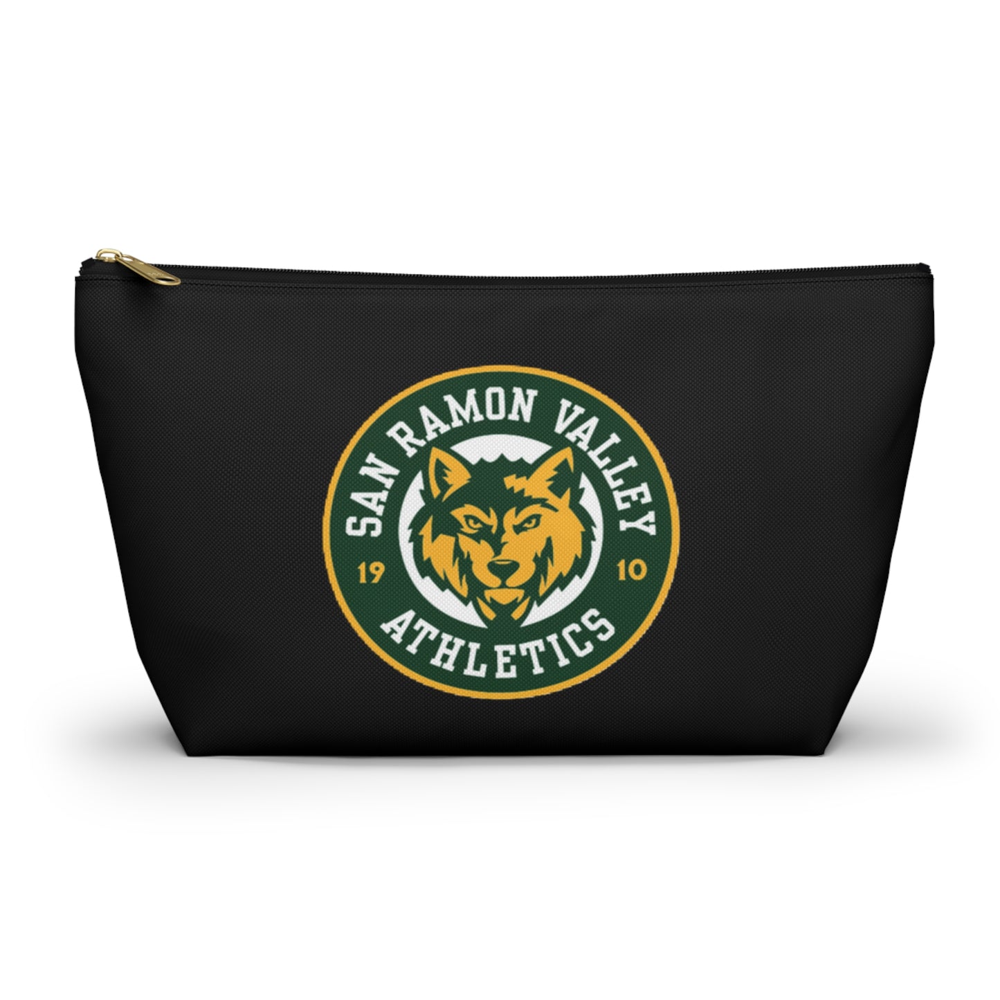 San Ramon Valley Athletics Wolf Logo Accessory Pouch — T‑Bottom Makeup & Gear Bag