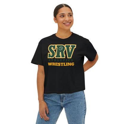 SRV Athletics Wrestling Women's Boxy Tee — Team Spirit Crop T-Shirt