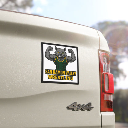San Ramon Valley Wrestling Wolf Car Magnet — School Spirit Vehicle Decal