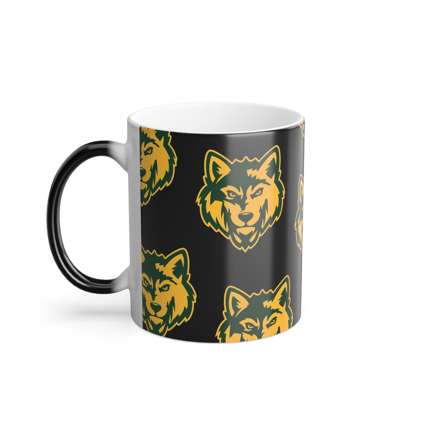 Wolf Logo Color-Changing Coffee Mug — 11oz Morphing Heat-Sensitive Ceramic