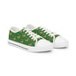 Green & Gold Wildcat Pattern Low Top Sneakers — Men's Casual School Spirit Shoes