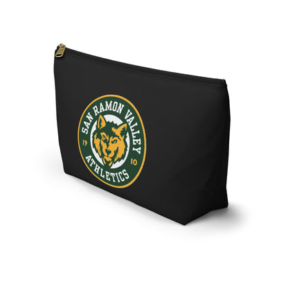 San Ramon Valley Athletics Wolf Logo Accessory Pouch — T‑Bottom Makeup & Gear Bag