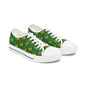 Women's Low Top Sneakers — Green Wolf Pattern Casual Canvas Shoes