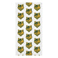 Wolf Head Pattern Beach Towel — Green & Gold Repeating Design