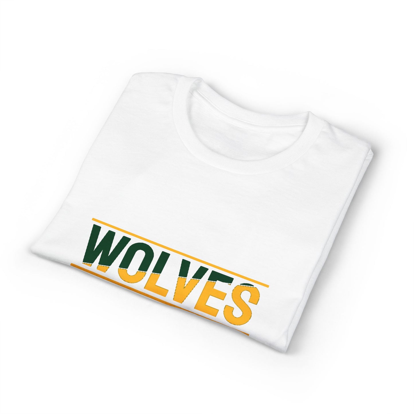 Wolves Wrestling Team T-Shirt — Retro Green & Gold Athletic Tee