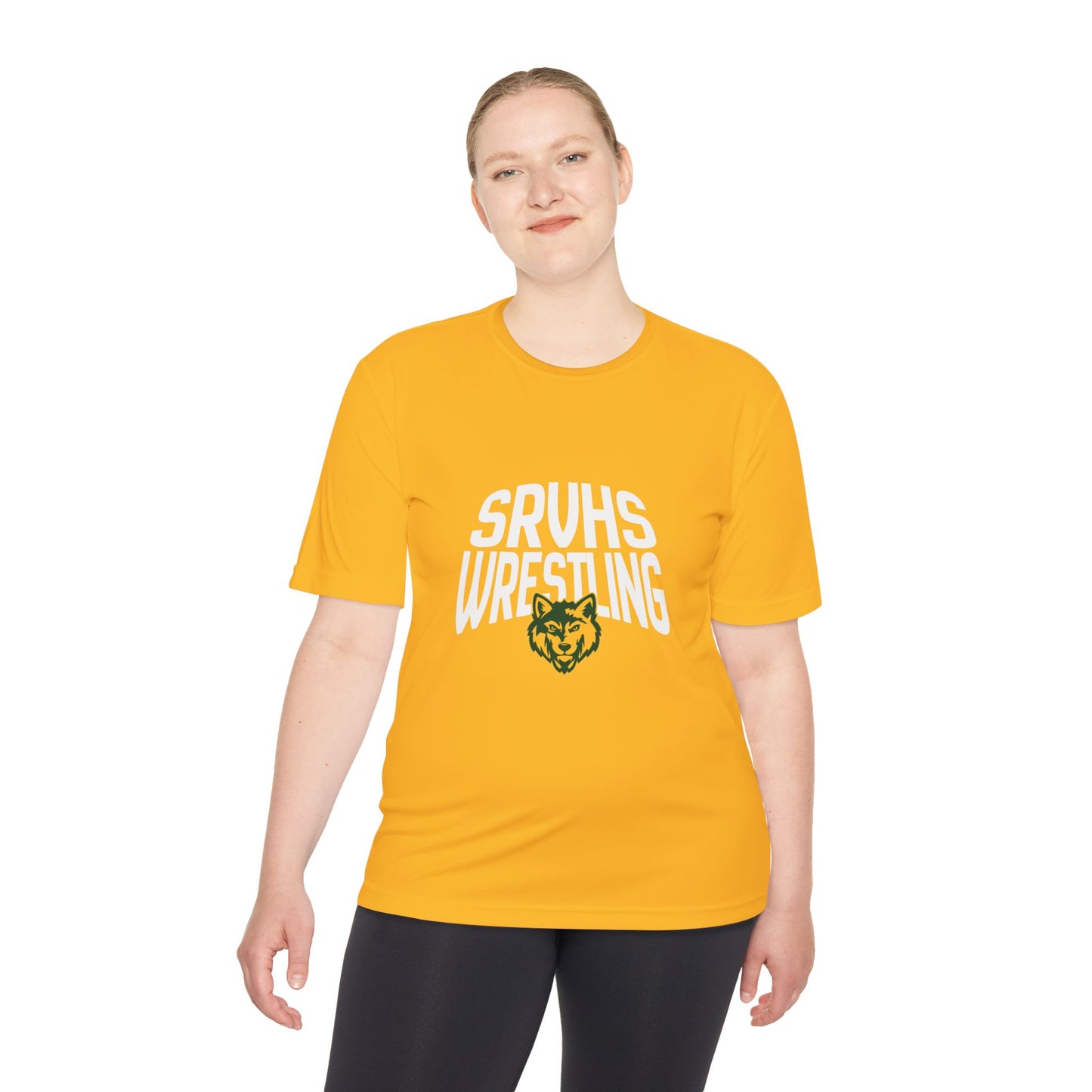 SRVHS Wrestling Tee — Moisture-Wicking Athletic Shirt with Wolf Logo