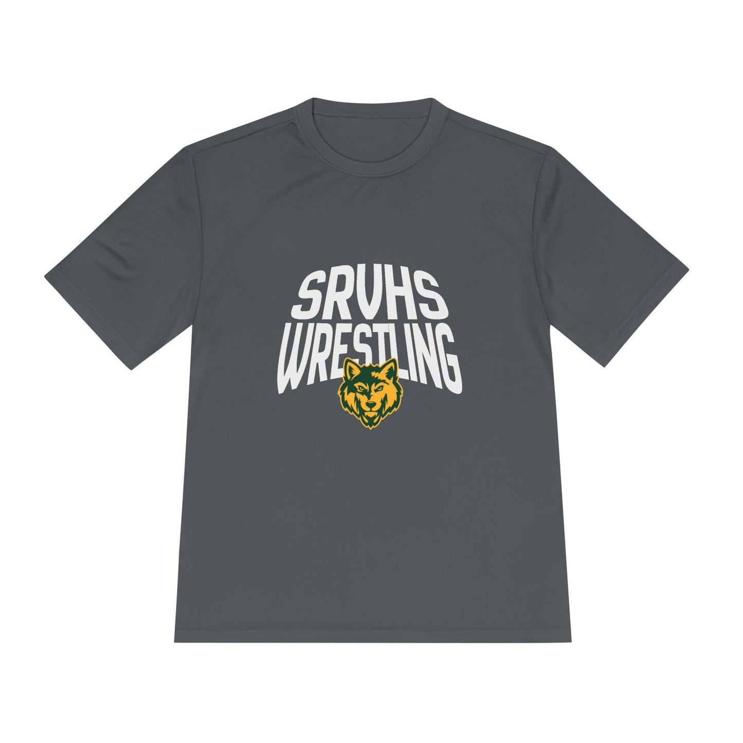 SRVHS Wrestling Tee — Moisture-Wicking Athletic Shirt with Wolf Logo