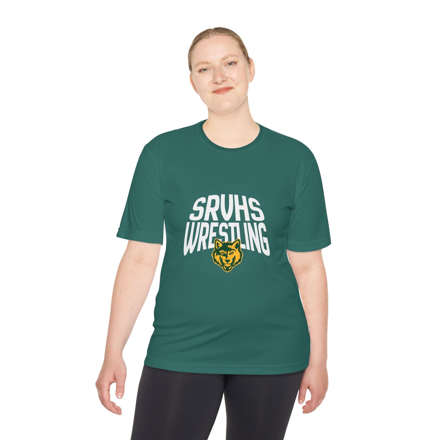 SRVHS Wrestling Tee — Moisture-Wicking Athletic Shirt with Wolf Logo