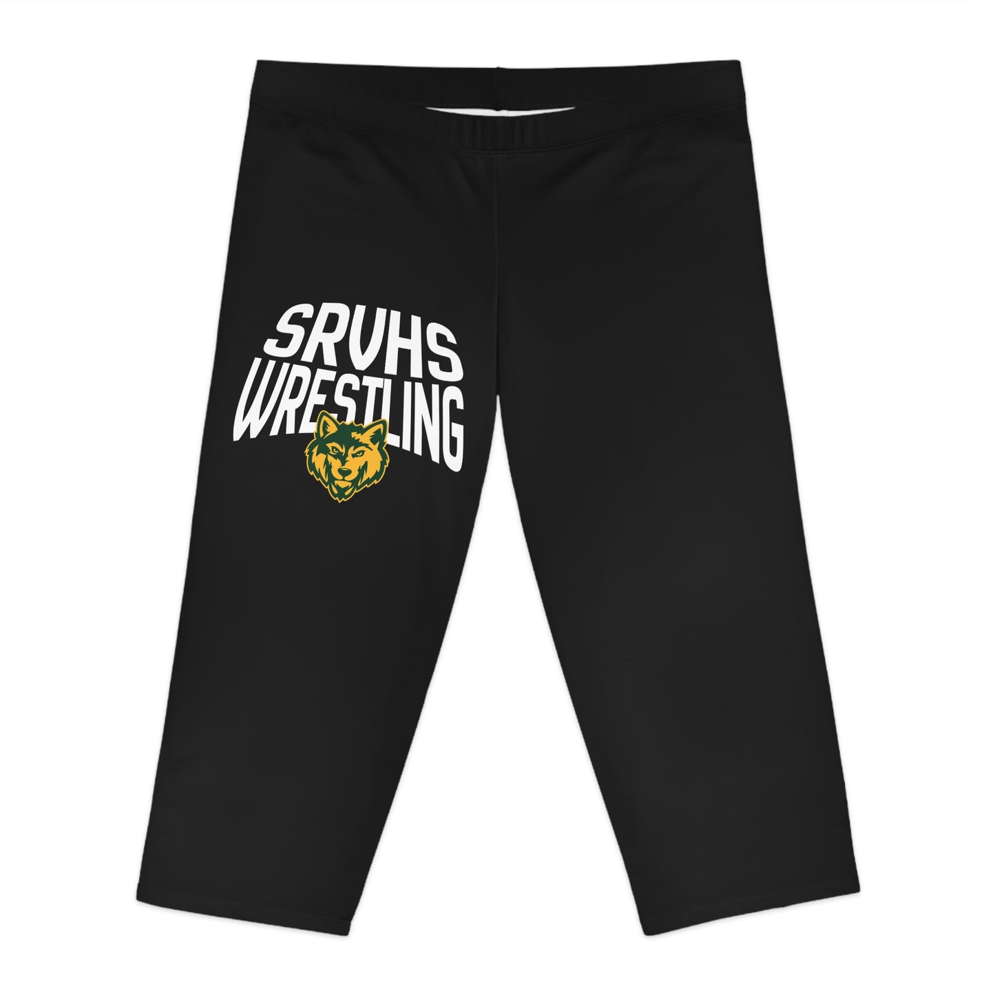 SRVHS Wrestling Women's Capri Leggings — School Spirit Athletic Wear - Black