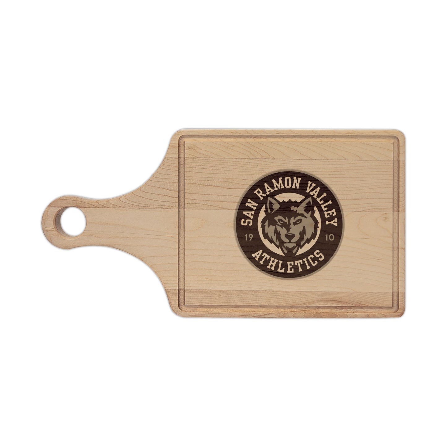 Engraved Wooden Cutting Board — San Ramon Valley Athletics Wolf Logo