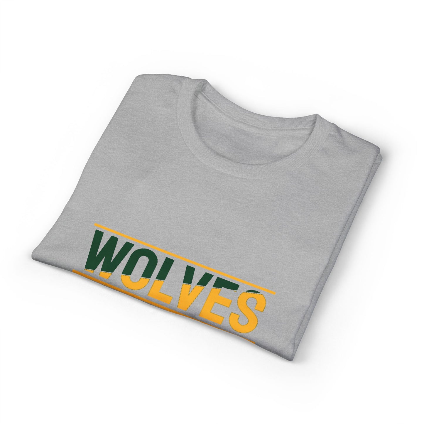 Wolves Wrestling Team T-Shirt — Retro Green & Gold Athletic Tee