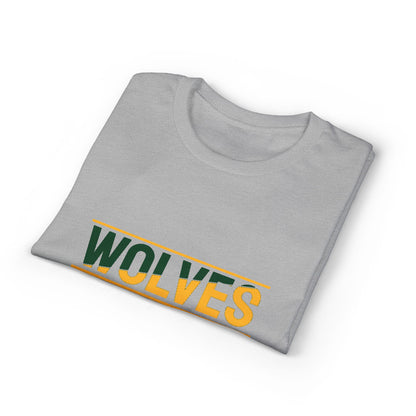Wolves Wrestling Team T-Shirt — Retro Green & Gold Athletic Tee
