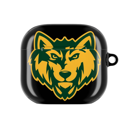 AirPod Case — Green & Gold Wolf Logo SRV Athletics Protective Case