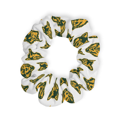 SRV Wolf Logo Scrunchie — Green & Gold San Rafael Athletics Hair Tie
