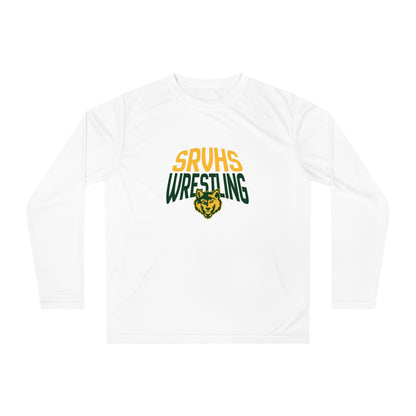 SRVHS Wrestling Performance Long Sleeve Shirt — School Team Tee with Wildcat Logo