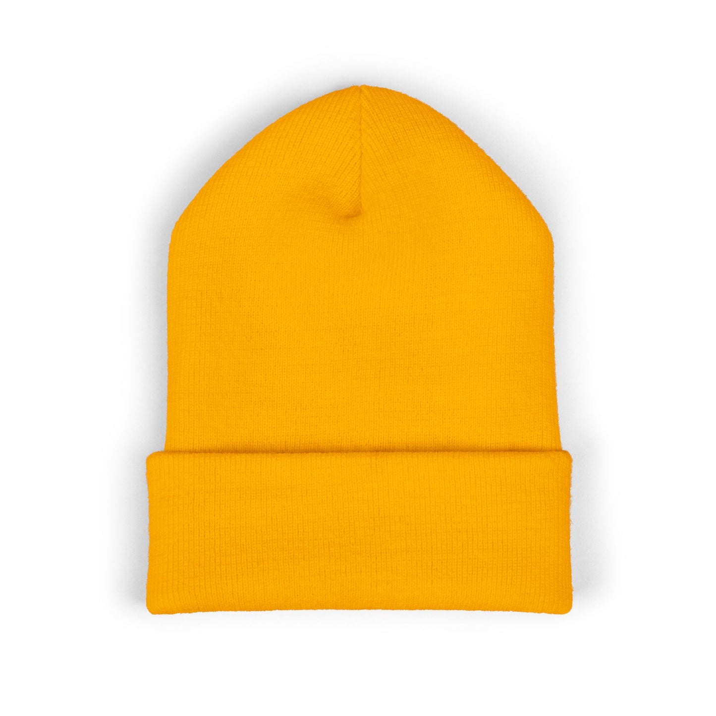 Embroidered Green & Yellow Wolf Logo Cuffed Beanie