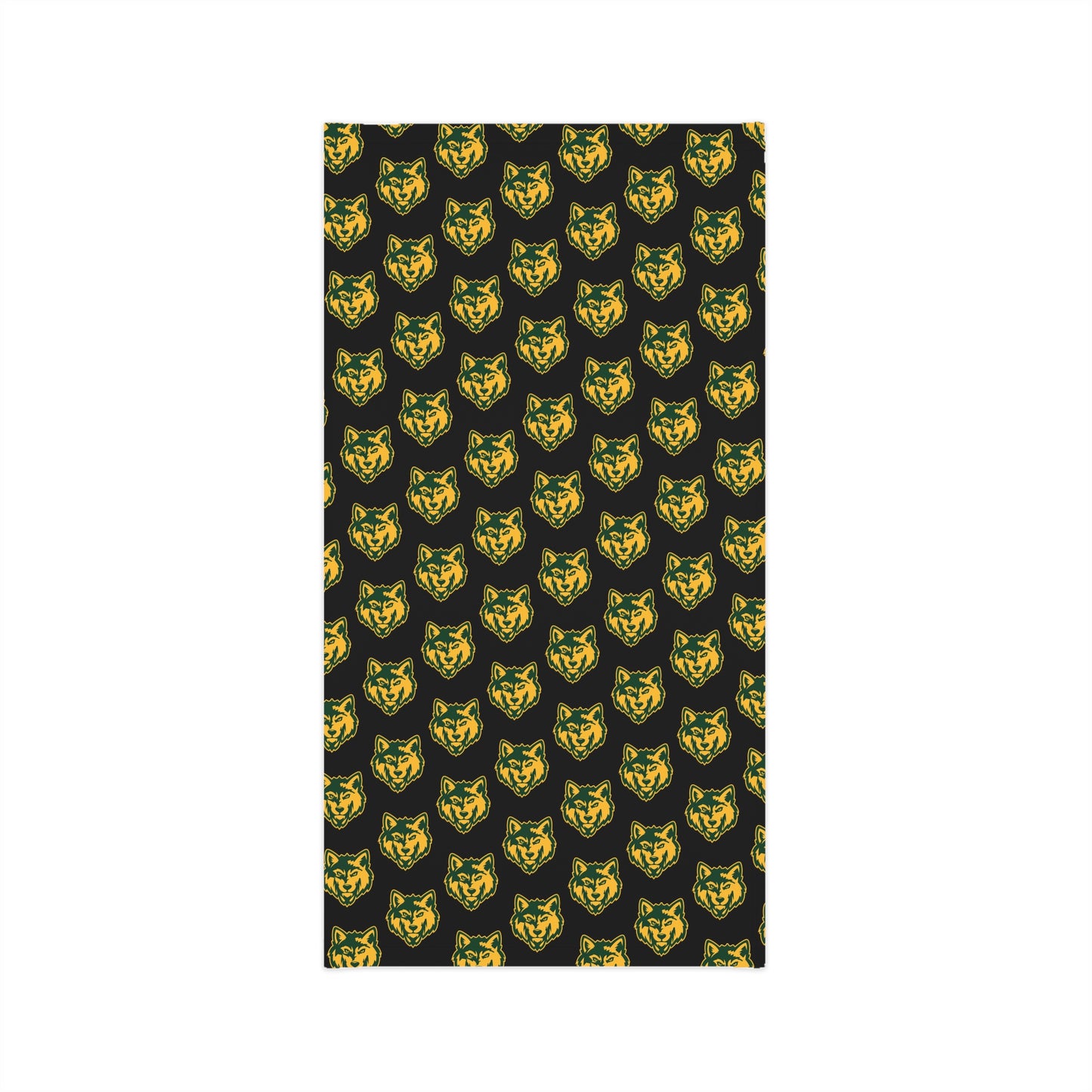 Wolf Pattern Neck Gaiter — Lightweight Black & Gold Face Mask