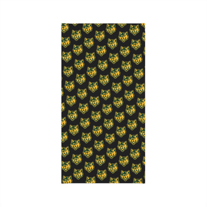 Wolf Pattern Neck Gaiter — Lightweight Black & Gold Face Mask