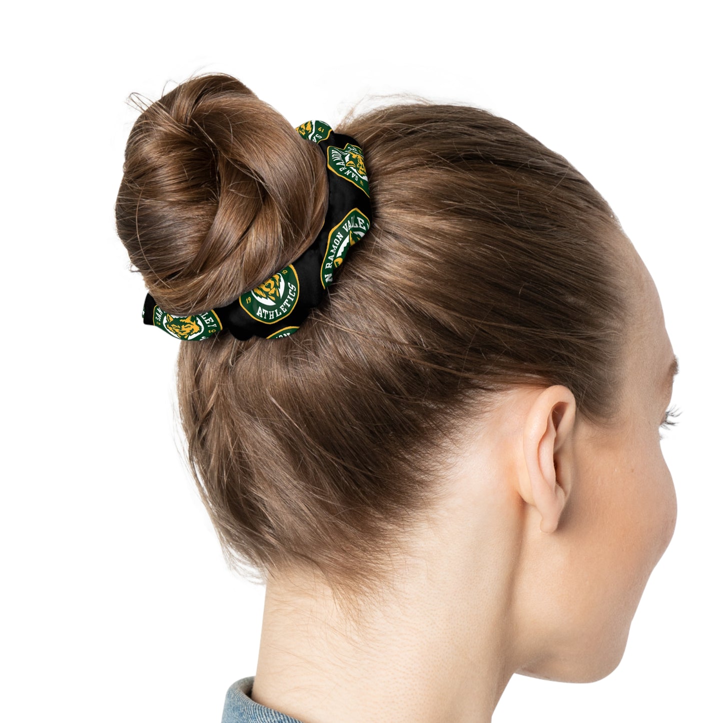 Team Logo Scrunchie — Green & Gold San Rafael Athletics Hair Tie