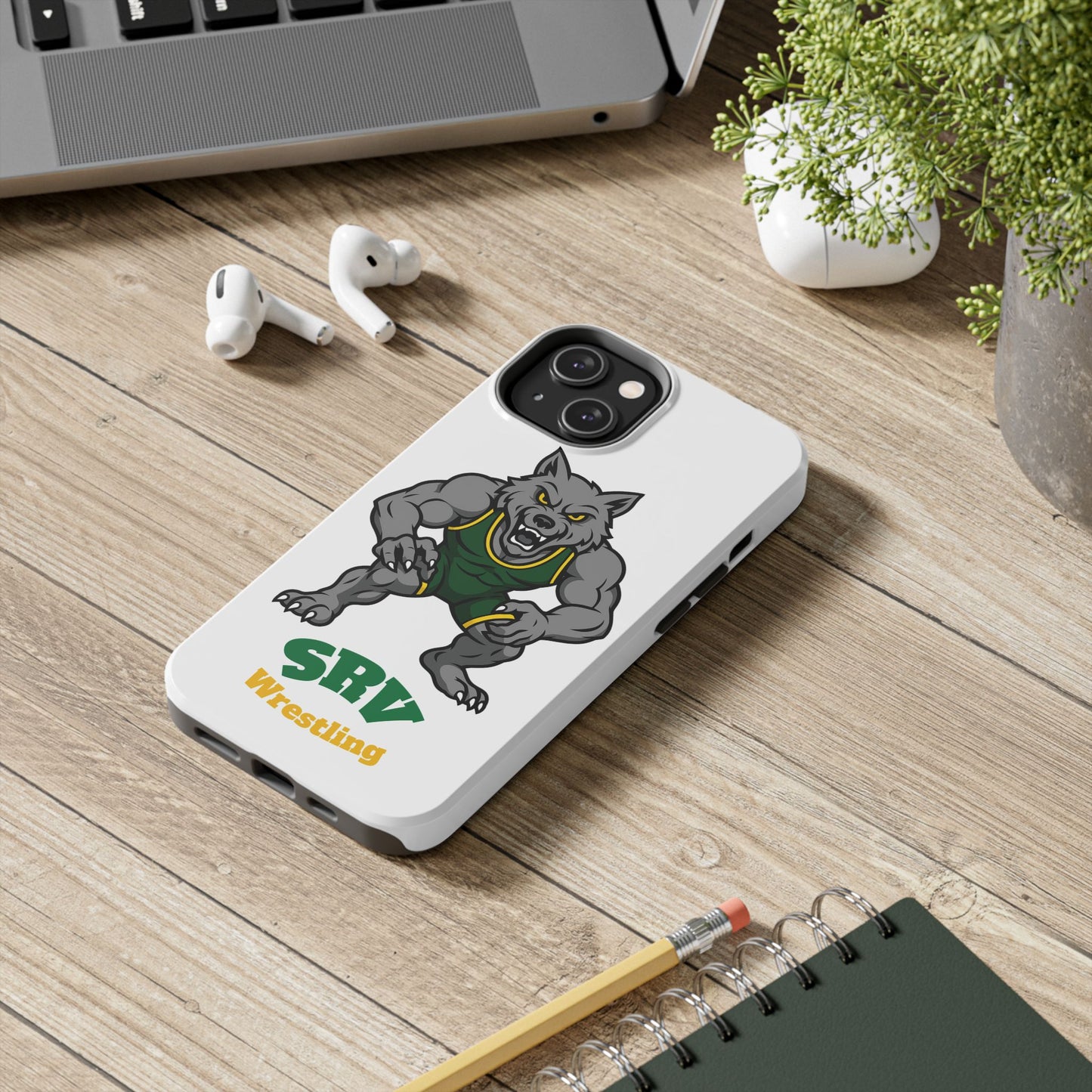 SRV Wrestling Wolf Tough Phone Case — Protective Sports Mascot Design