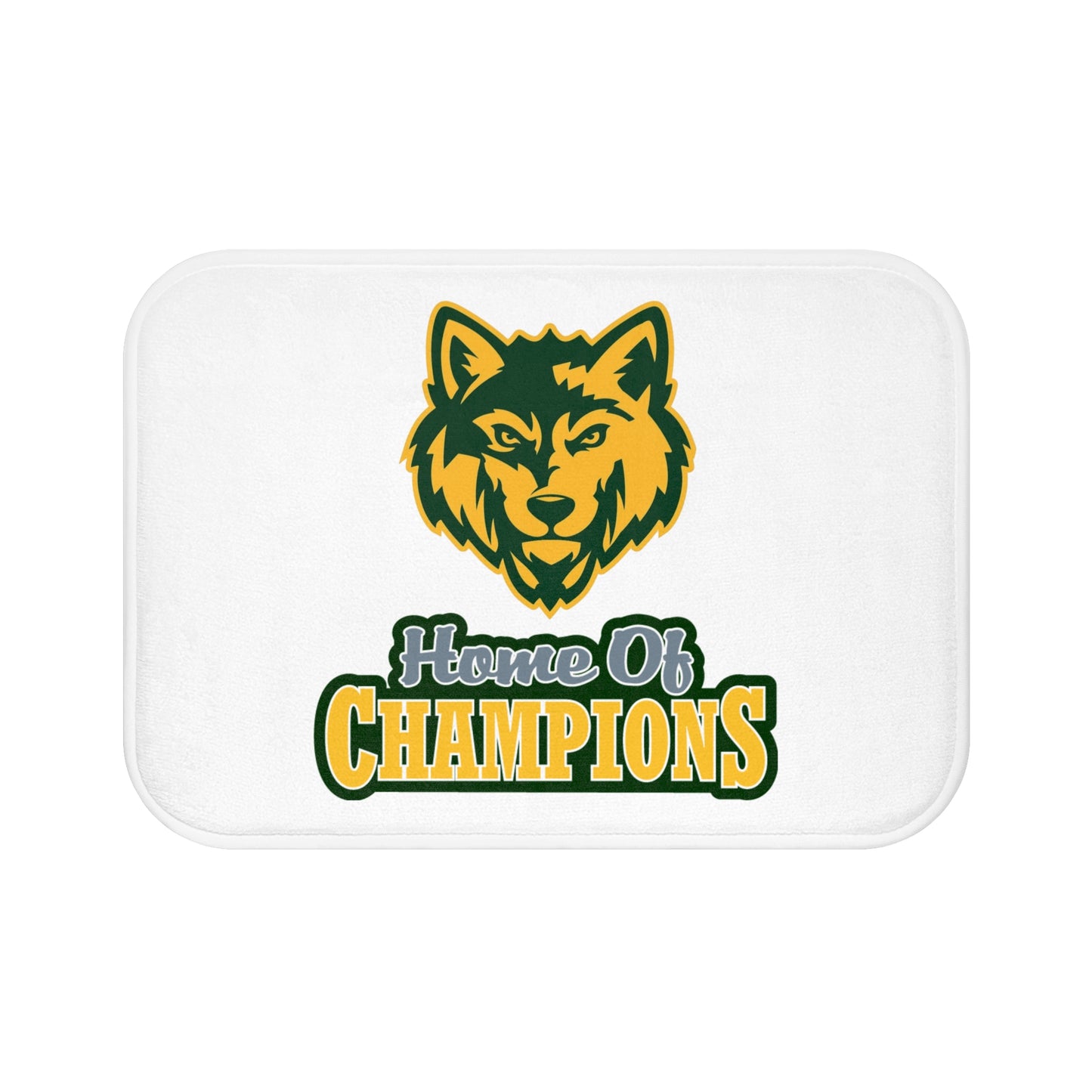 Home of Champions Wolf Bath Mat — Team Spirit Bathroom Rug
