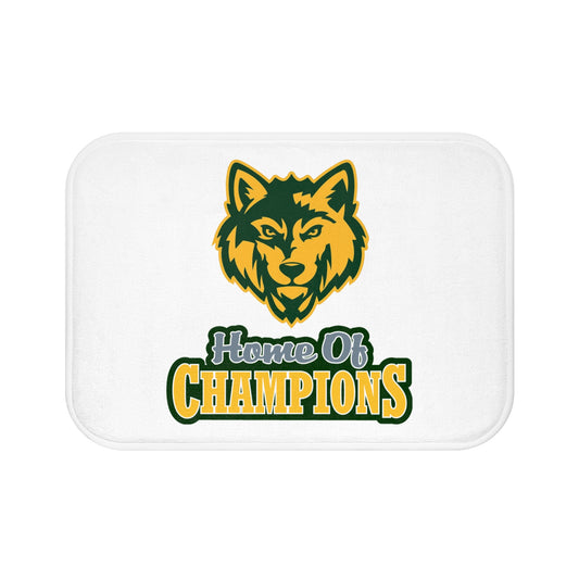 Home of Champions Wolf Bath Mat — Team Spirit Bathroom Rug
