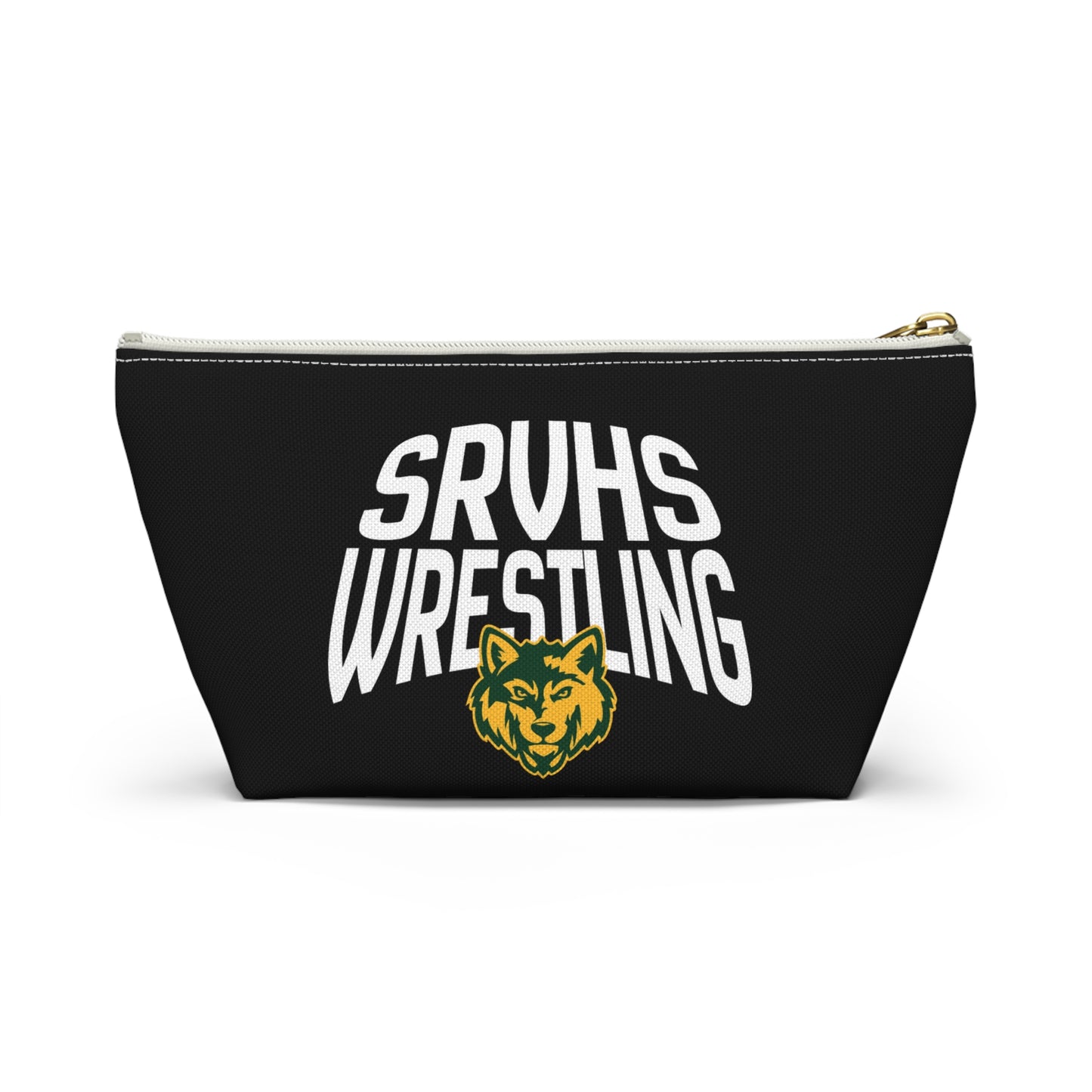 San Ramon Valley Athletics Wolf Logo Accessory Pouch — T‑Bottom Makeup & Gear Bag