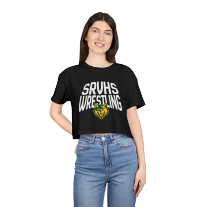 SRVHS Wrestling Women's Crop Tee - School Team Spirit Short Sleeve Top