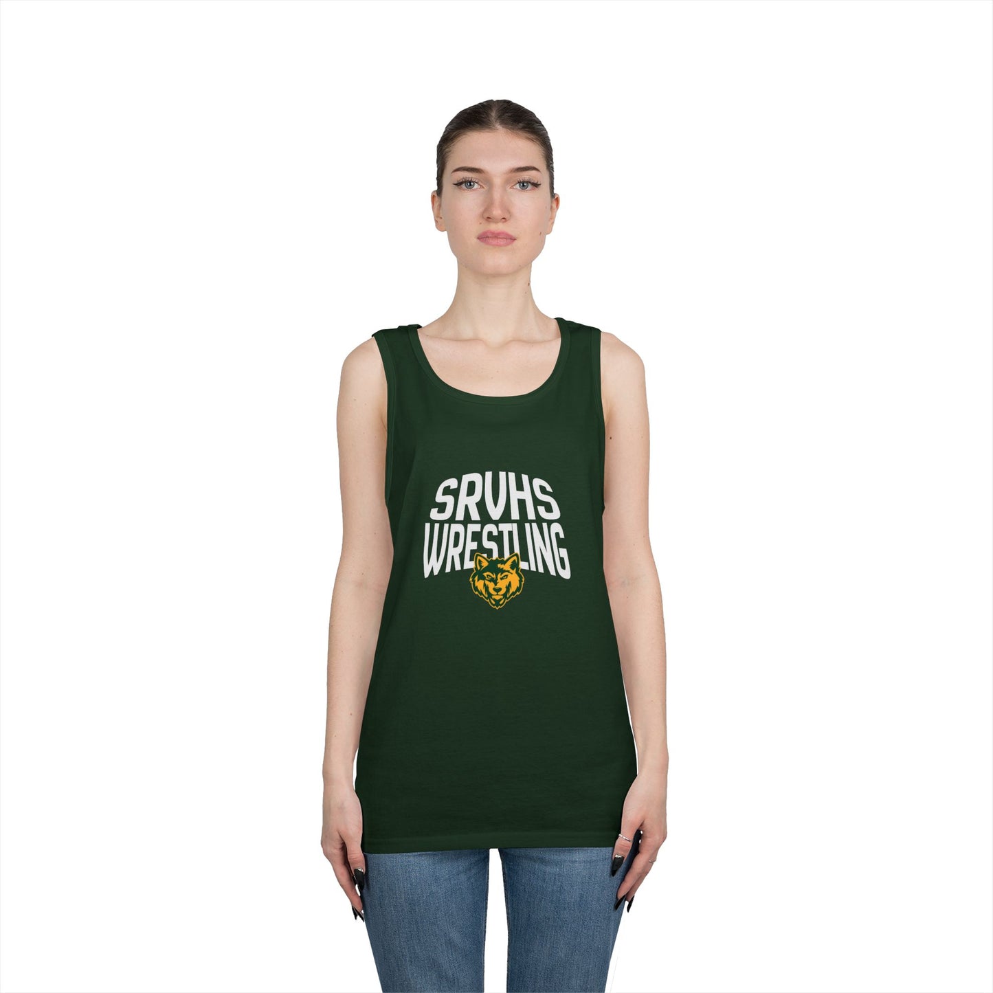 SRVHS Wrestling Tank Top — High School Team Singlet with Wildcat Logo