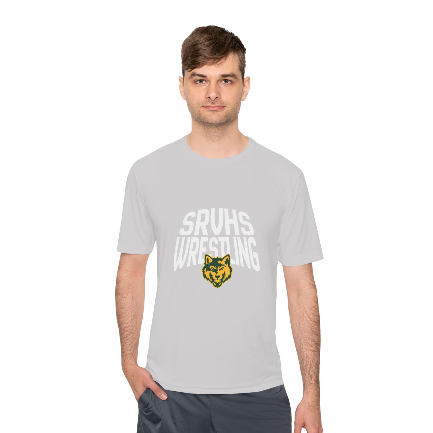 SRVHS Wrestling Tee — Moisture-Wicking Athletic Shirt with Wolf Logo