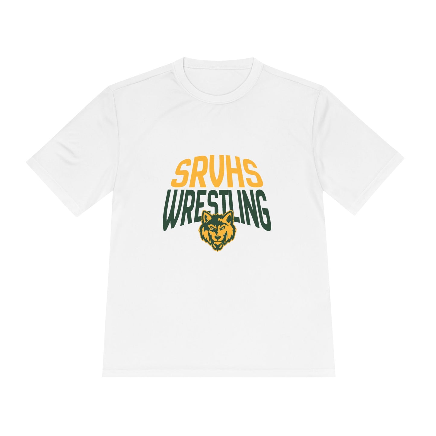 SRVHS Wrestling Tee — Moisture-Wicking Athletic Shirt with Wolf Logo