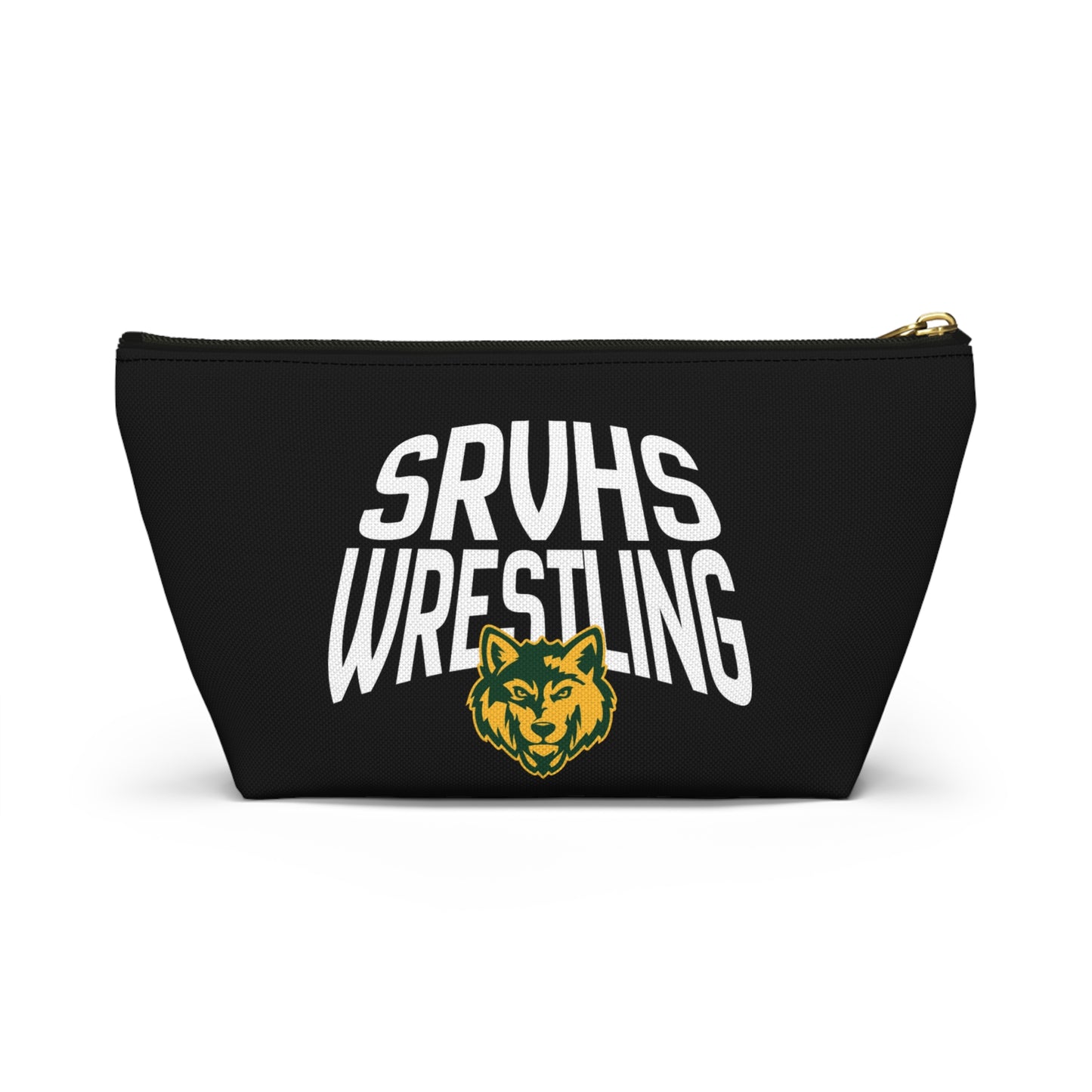 San Ramon Valley Athletics Wolf Logo Accessory Pouch — T‑Bottom Makeup & Gear Bag