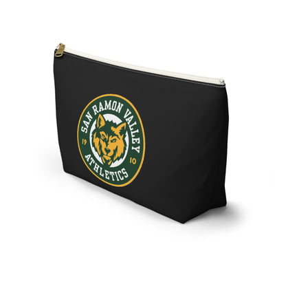 San Ramon Valley Athletics Wolf Logo Accessory Pouch — T‑Bottom Makeup & Gear Bag