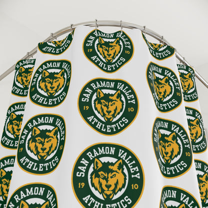 San Ramon Valley Athletics Logo Shower Curtain — School Spirit Bathroom Decor