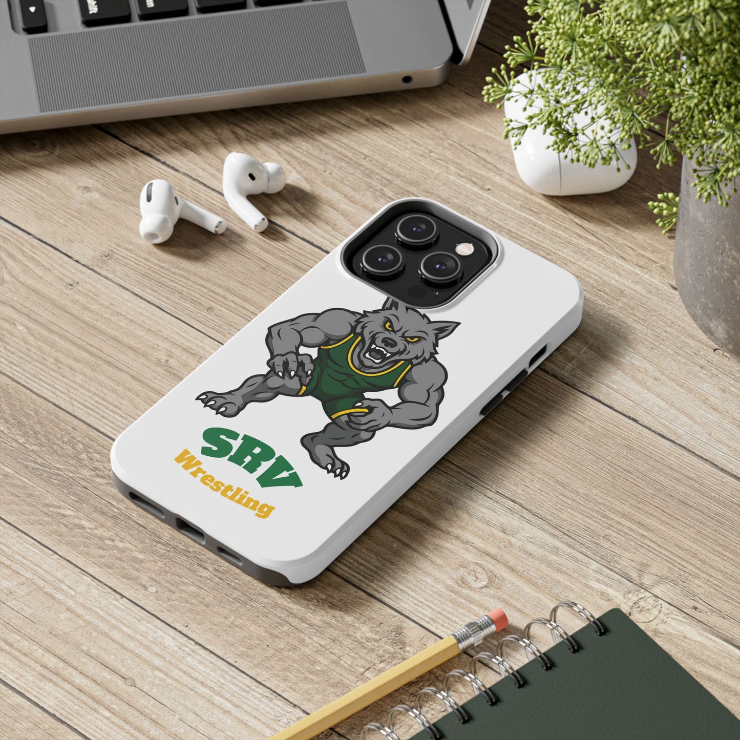 SRV Wrestling Wolf Tough Phone Case — Protective Sports Mascot Design