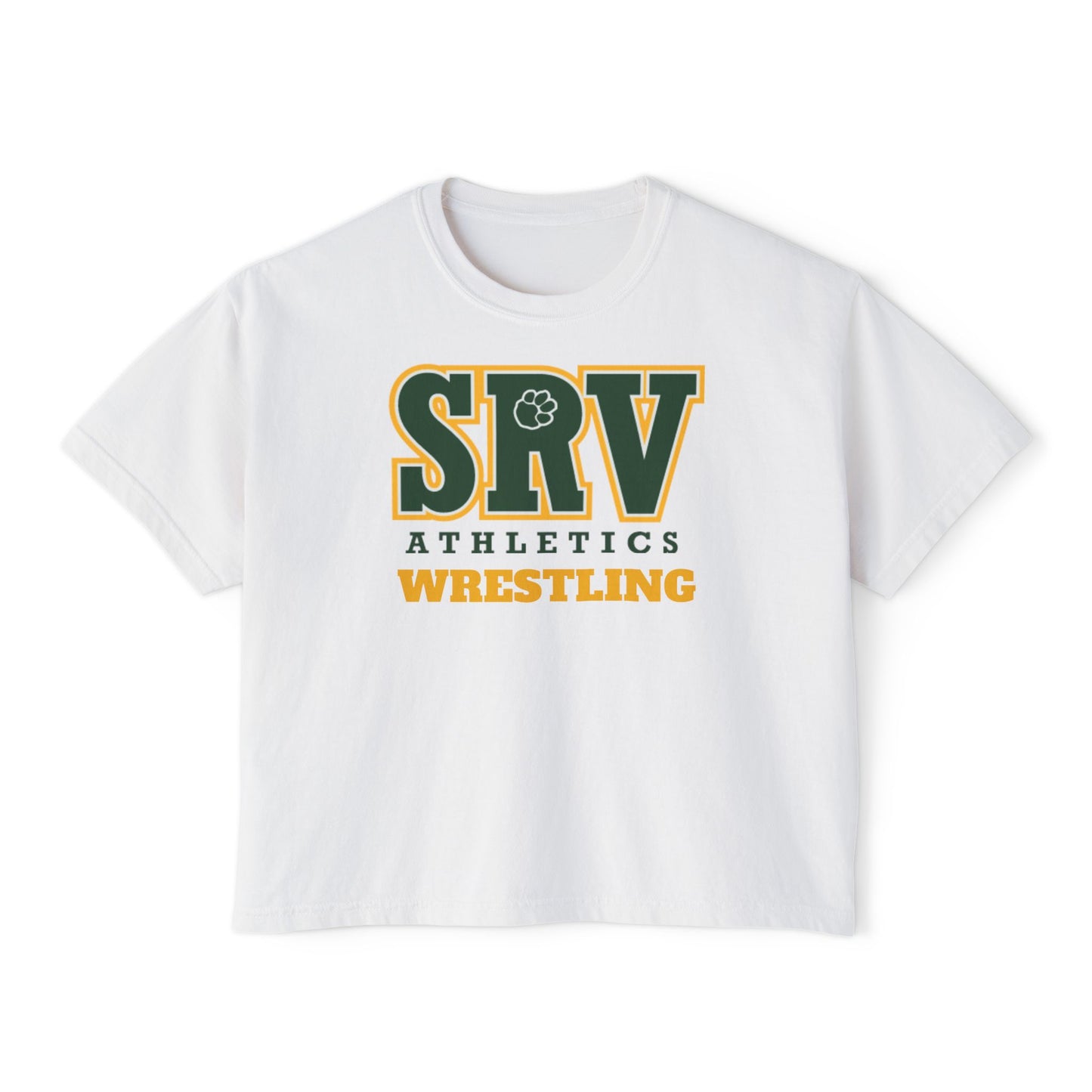 SRV Athletics Wrestling Women's Boxy Tee — Team Spirit Crop T-Shirt