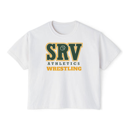 SRV Athletics Wrestling Women's Boxy Tee — Team Spirit Crop T-Shirt