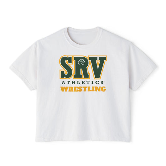 SRV Athletics Wrestling Women's Boxy Tee — Team Spirit Crop T-Shirt