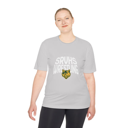 SRVHS Wrestling Tee — Moisture-Wicking Athletic Shirt with Wolf Logo