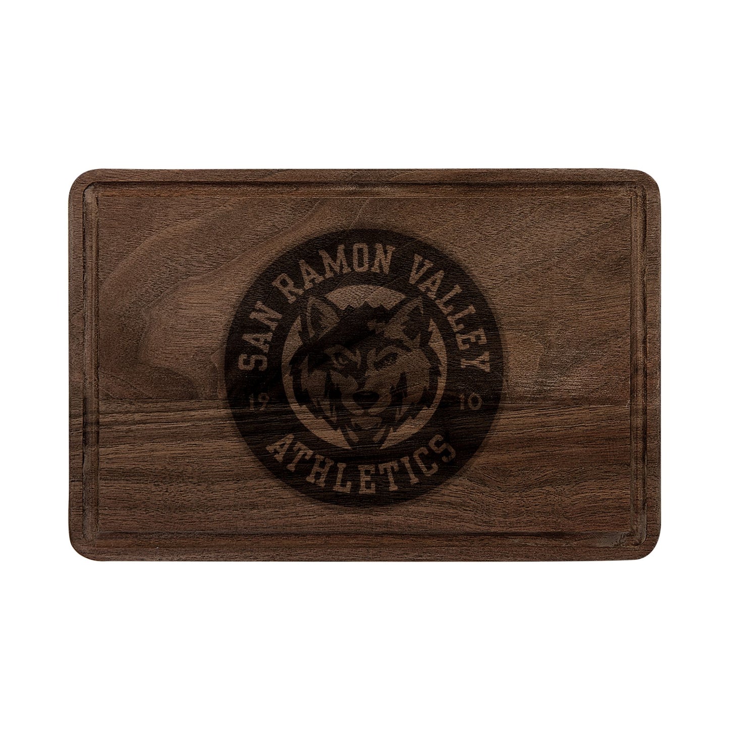 Engraved Wooden Cutting Board — San Ramon Valley Athletics Wolf Logo
