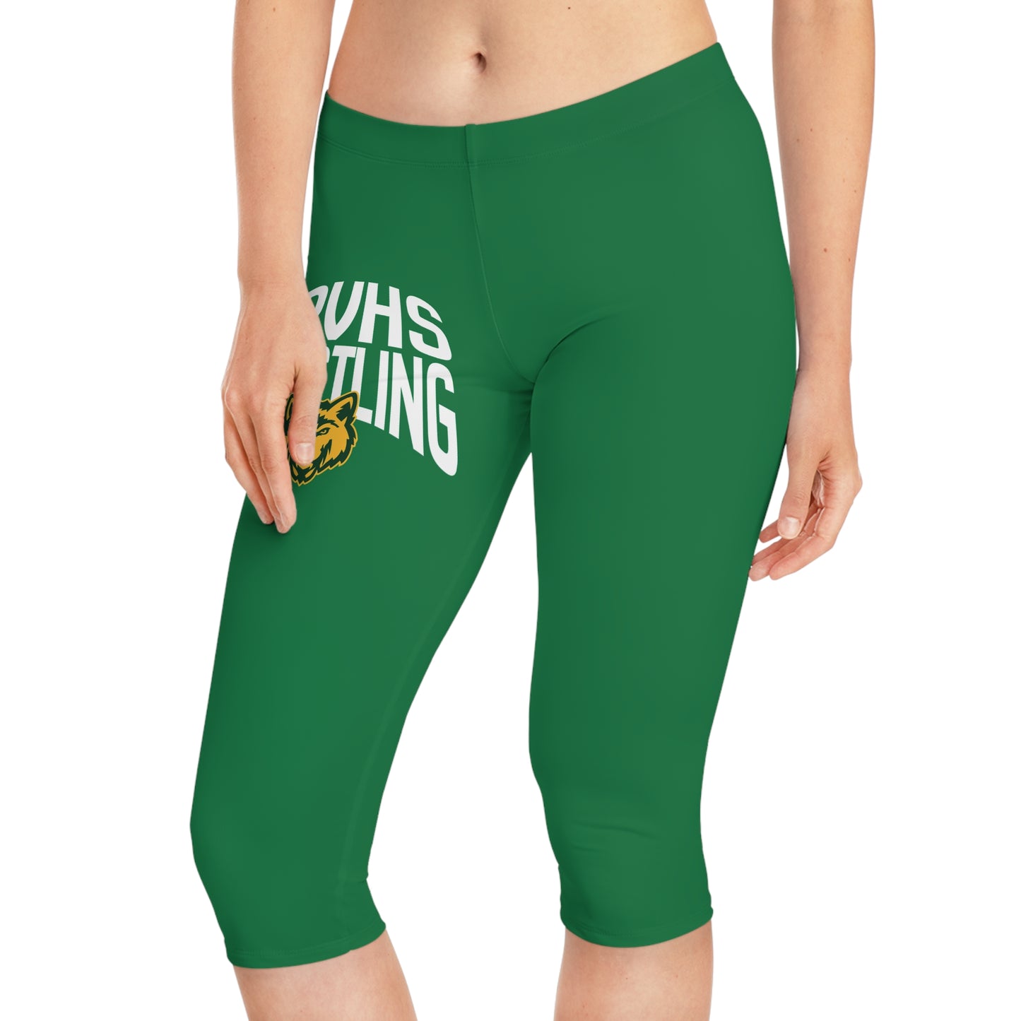 SRVHS Wrestling Women's Capri Leggings — School Spirit Athletic Wear - Green