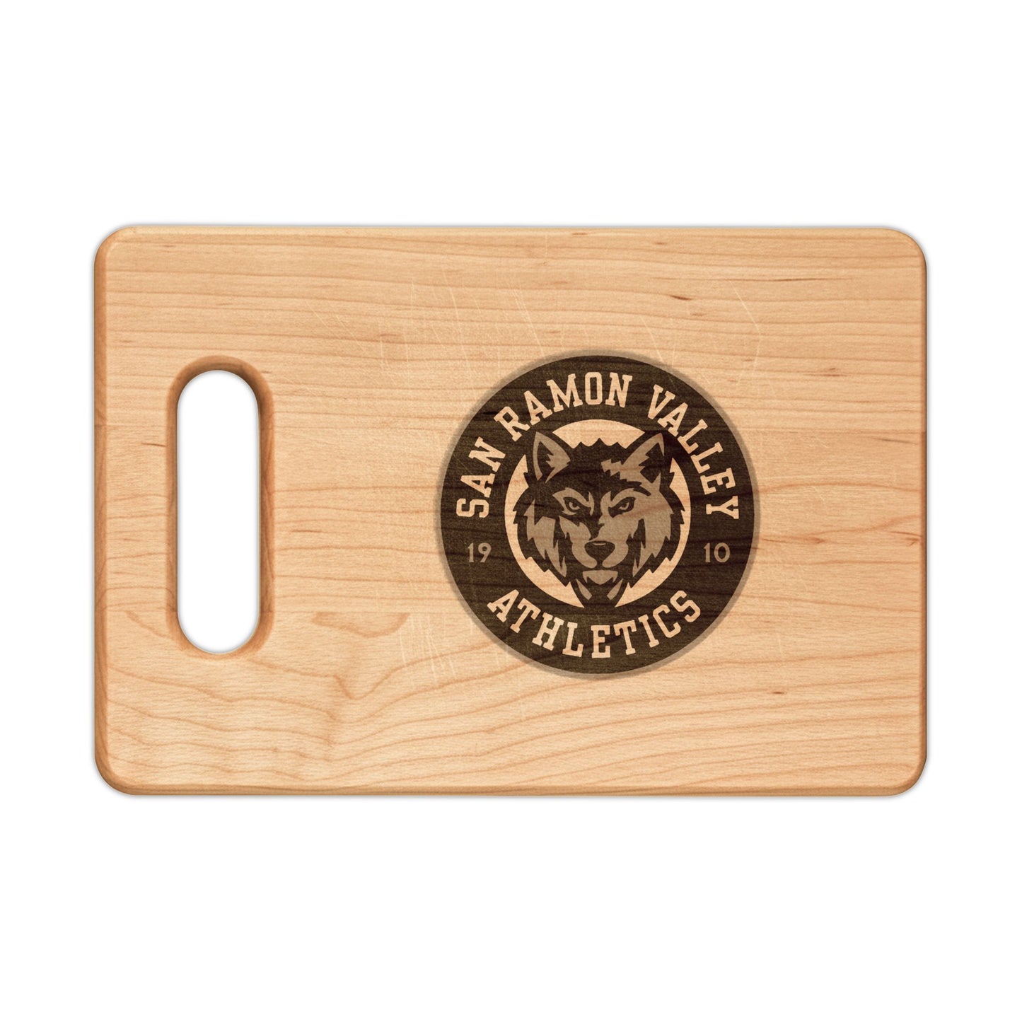 Engraved Wooden Cutting Board — San Ramon Valley Athletics Wolf Logo