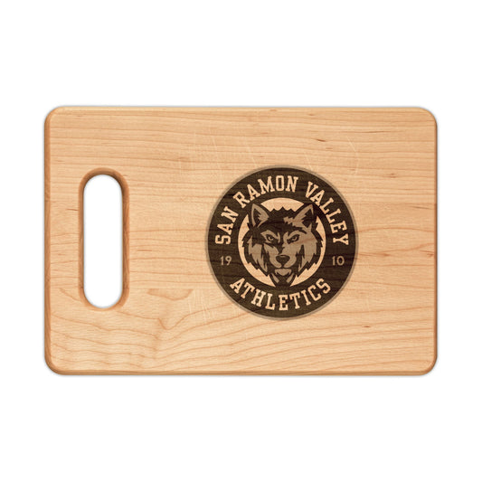 Engraved Wooden Cutting Board — San Ramon Valley Athletics Wolf Logo